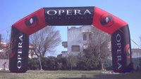 diametro arco gonfiabile m. 1,9 luce base m. 8,7 altezza m. 5,1 ingombro base m. 12,10 altezza m. 6,80