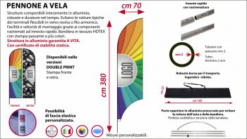 pennone vela 70x380