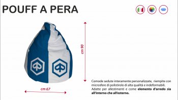 pouff a pera cm. 67x90